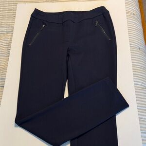 J. McLaughlin Navy Straight-Leg Pants with Zip Details